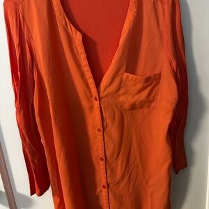 Zac & Rachel Vibrant Orange Button-Front Shirt